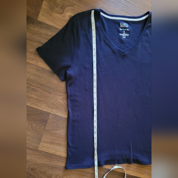 Croft & Barrow The Classic Tee Vneck, Women's XL, Navy Blue - Picture 5 of 5